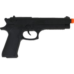 Pistola negra policia ejercito 24 cm-Tus disfraces baratos