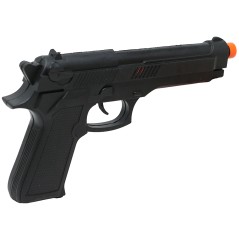 Pistola negra policia ejercito 24 cm-Tus disfraces baratos