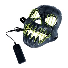 Mascara negra sonriente con luz led -Tus disfraces baratos