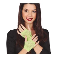 Guantes malla verde rejilla cortos 11 cm