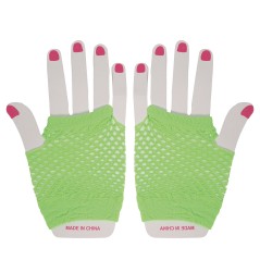 Guantes malla verde rejilla cortos 11 cm-Tus Disfraces