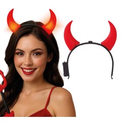Cuernos de demonio diablo rojos con luz -Tus disfraces