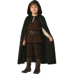 Capa negra terciopelo con capucha 100 cm-Tus Disfraces