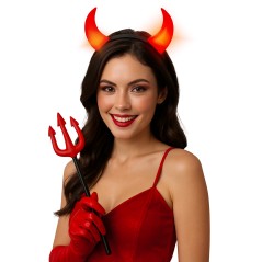 Cuernos de demonio diablo rojos con luz