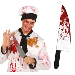 Cuchillo con sangre 42 cm halloween-Tus Disfraces