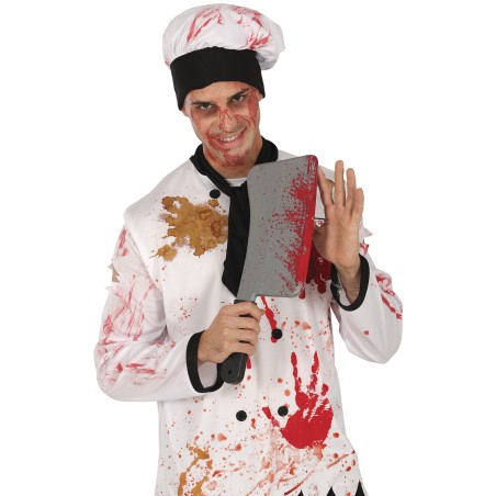 Cuchillo carnicero con sangre 40 cm halloween