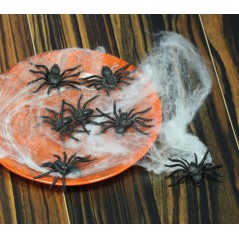 Arañas decoracion halloween 8 unidades 6 cm-Disfraces baratos