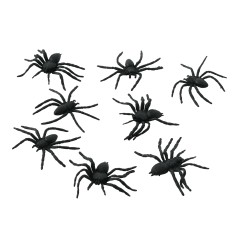 Arañas decoracion halloween 8 unidades 6 cm-Disfraces baratos