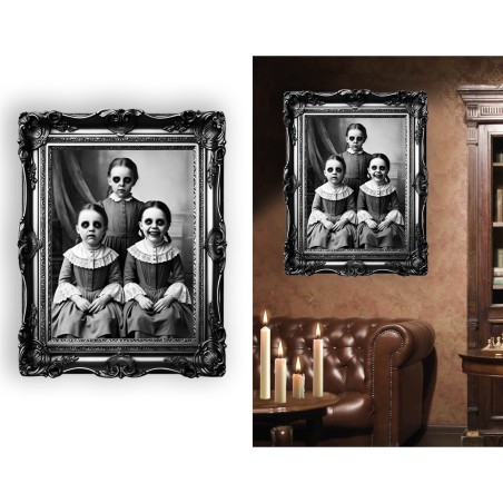 Adhesivo cuadro epoca niñas 58x45 cm -Tus disfraces baratos