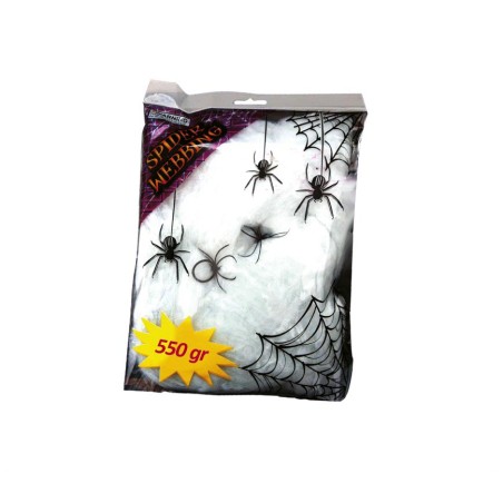 Tela de araña artificial blanca 500 gr decoracion ha