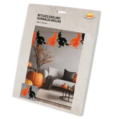 Guirnalda brujas 300 x 23 cm papel para halloween-Tus Disfraces