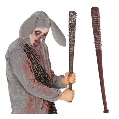 Bate de beisbol 73 cm con alambre de espinas Negan-Tus Disfraces