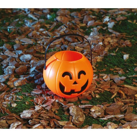 Cesta calabaza 11 cm recogecaramelos halloween-Tus Disfraces