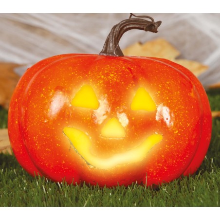 Calabaza 11 cm con luz decoracion hallow een-Tus Disfraces baratos