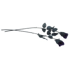 Rosa negra 42 cm decoracion gotica novia cadaver-Tus Disfraces baratos