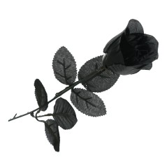 Rosa negra 42 cm decoracion gotica novia cadaver-Tus Disfraces baratos