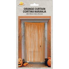 Cortina naranja 100 x 200 cms.-Tus Disfraces baratos