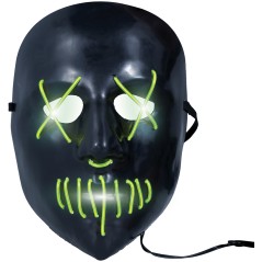 Mascara Negra con luz purga -Tus disfraces baratos