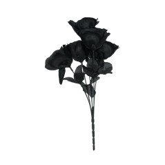 Ramo rosas negras 35 cm decoracion siniestra-Tus Disfraces baratos