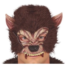 Mascara hombre lobo con pelo de latex -Tus disfraces baratos