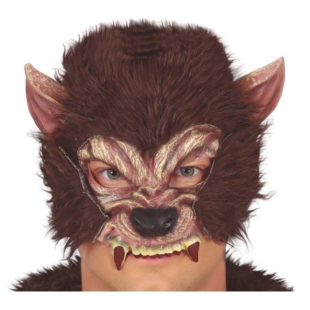 Mascara hombre lobo con pelo de latex -Tus disfraces baratos