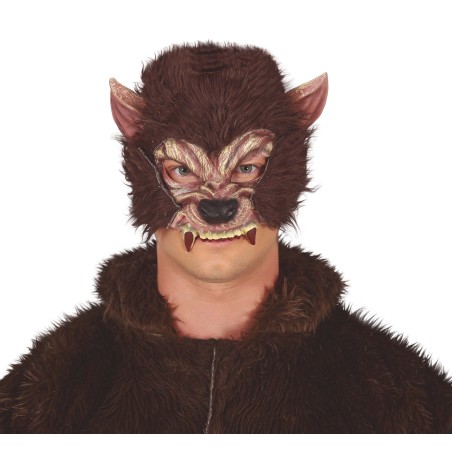 Mascara hombre lobo con pelo de latex