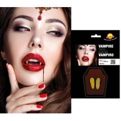 Colmillos vampiro oro con termoplastica -Tus disfraces
