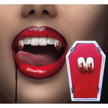 Colmillos vampiro sangre con termoplastica -Tus disfraces