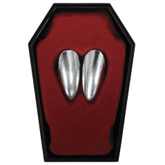 Colmillos vampiro plata con termoplastica -Tus disfraces