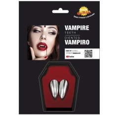 Colmillos vampiro plata con termoplastica -Tus disfraces