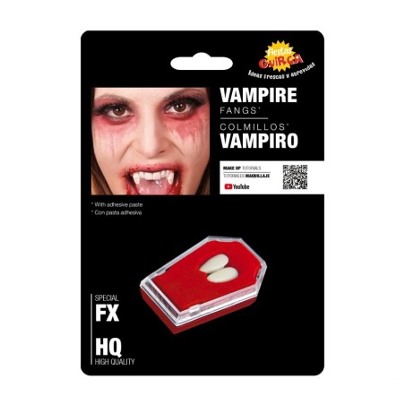 Colmillos vampiro con pegamento dracula 2186-Tus Disfraces