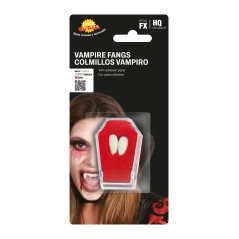 Colmillos vampiro con pegamento dracula 2186