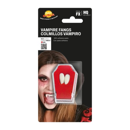 Colmillos vampiro con pegamento dracula 2186