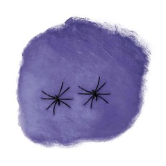 Tela de araña artificial morada 60 gr halloween