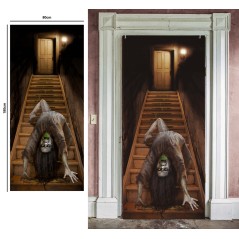 Decoracion puerta niña poseida 80x180 cm-Tus Disfraces baratos