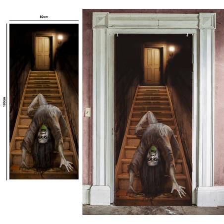 Decoracion puerta niña poseida 80x180 cm-Tus Disfraces baratos