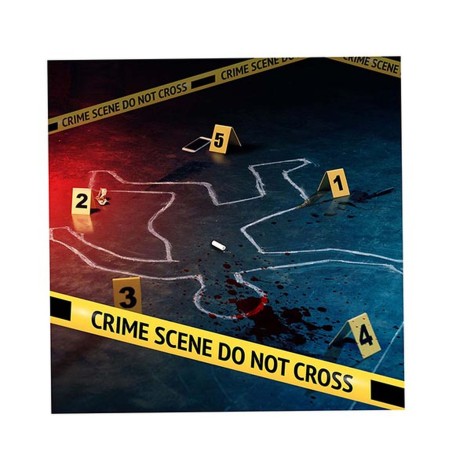 Decoracion silueta del crimen 5 numero s y cinta-Tus disfraces