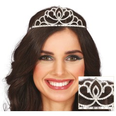 Diadema princesa plata metalica adulto tiara-Tus Disfraces baratos