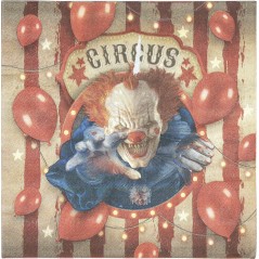 Servilletas fiesta payaso terror globo 12 uds 33 cm-Tus Disfraces