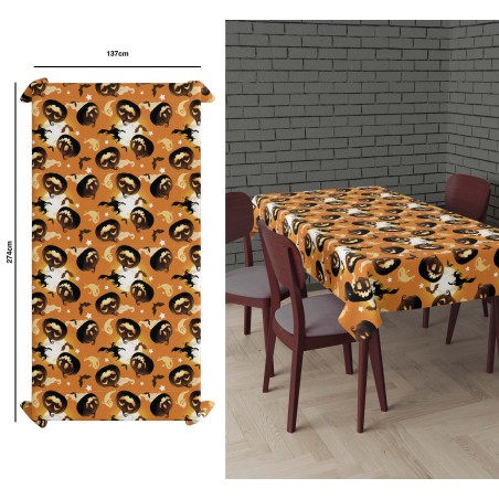 Mantel calabazas halloween 137x274 cm-Tus Disfraces baratos
