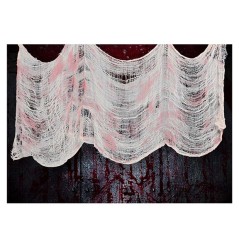 Tela con sangre rasgada decoracion halloween 76x228 cm-Tus disfraces