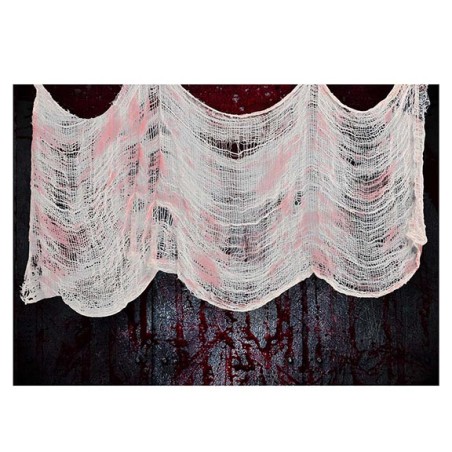 Tela con sangre rasgada decoracion halloween 76x228 cm-Tus disfraces