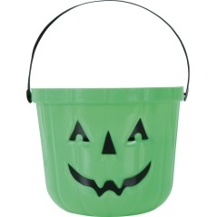 Caldero recoge caramelos halloween verde 20 cm