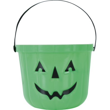 Caldero recoge caramelos halloween verde 20 cm