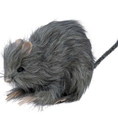 Rata con pelo 15 cm para decoraciones-Tus Disfraces baratos