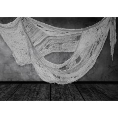 Tela gris rasgada decoracion halloween 76x228 cm