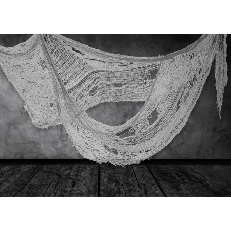 Tela gris rasgada decoracion halloween 76x228 cm