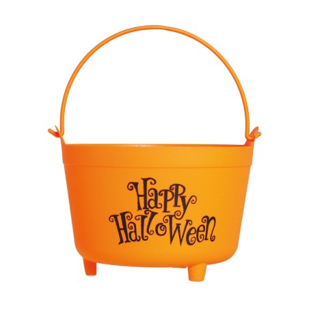 Caldero halloween naranja 30 cm