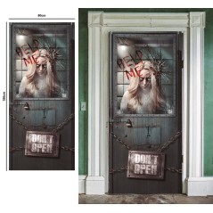 Decoracion puerta Psiquiatrico 80x180 cm-Tus Disfraces baratos