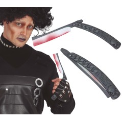 Navaja de afeitar 30 cm accesorio halloween-Tus Disfraces